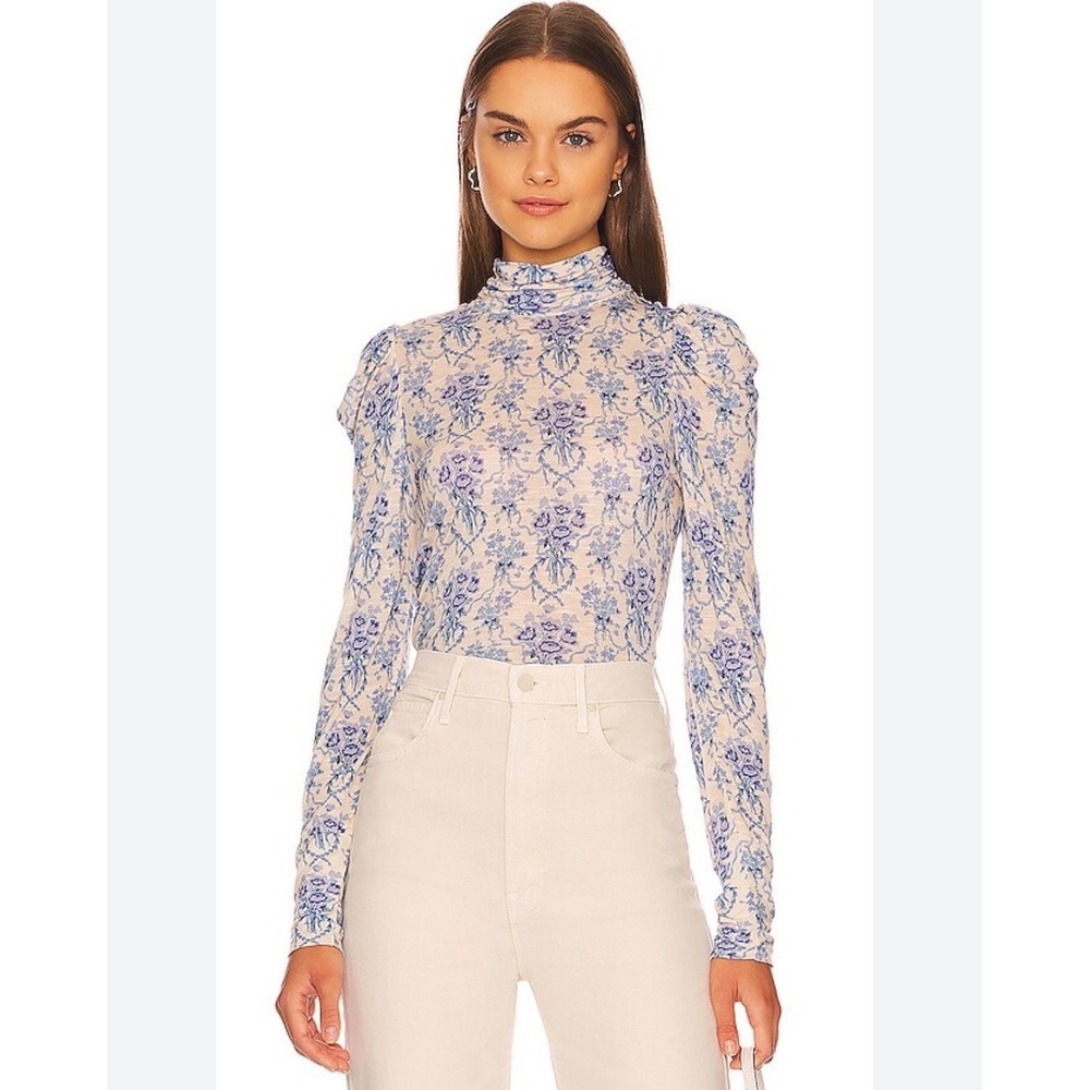 LoveShackFancy Vienna Turtleneck‎ Puff Sleeve Size Large